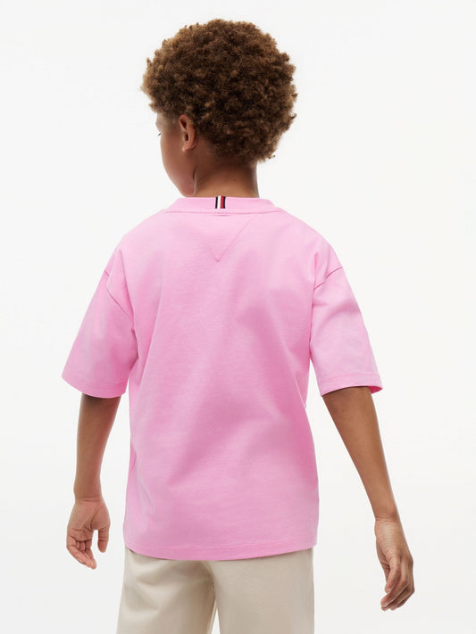 Tommy Hilfiger Pink Graphic Logo Jersey T-Shirt image 2