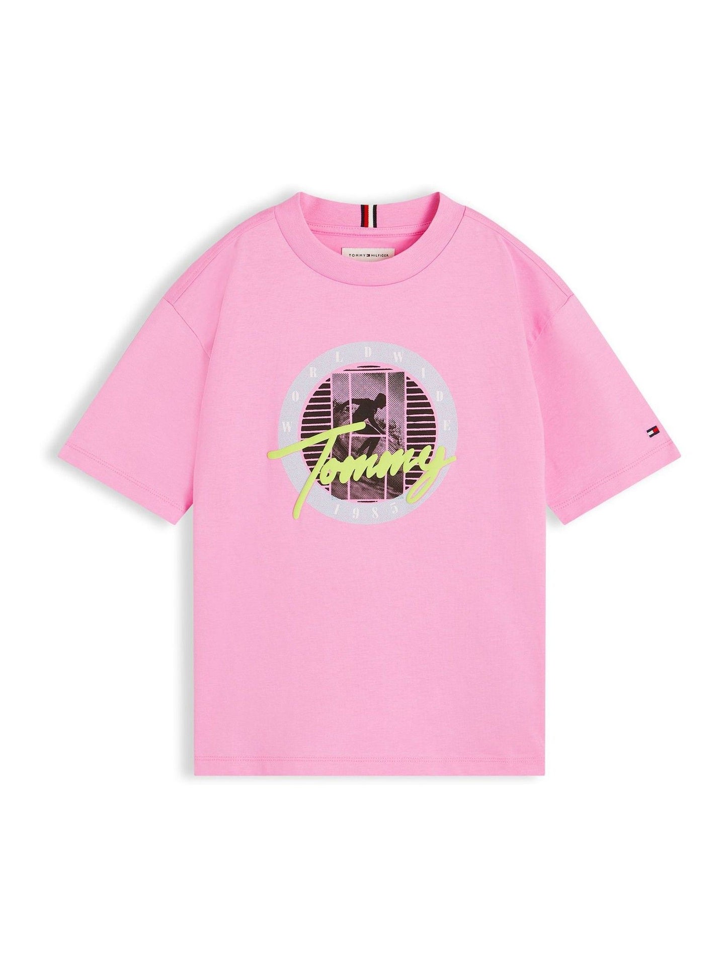 Tommy Hilfiger Pink Graphic Logo Jersey T-Shirt image 5