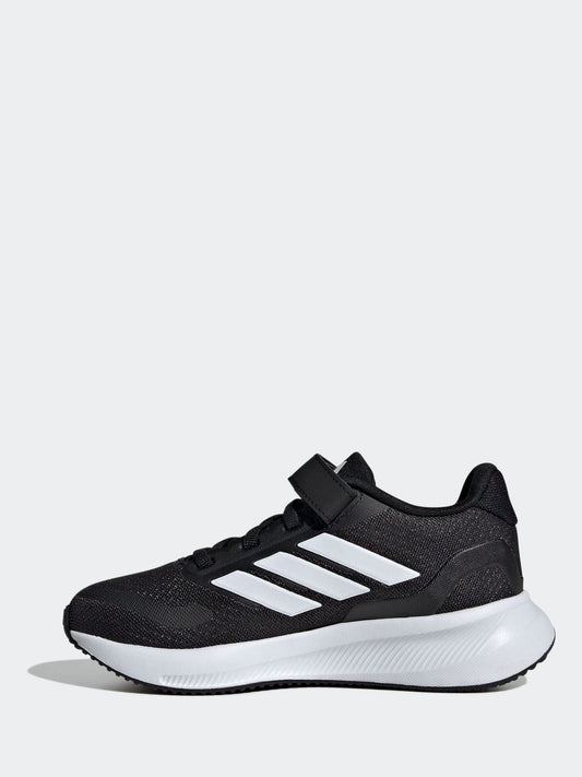 adidas Black/White Runfalcon 5 Elastic Lace Running Kids Trainers image 2
