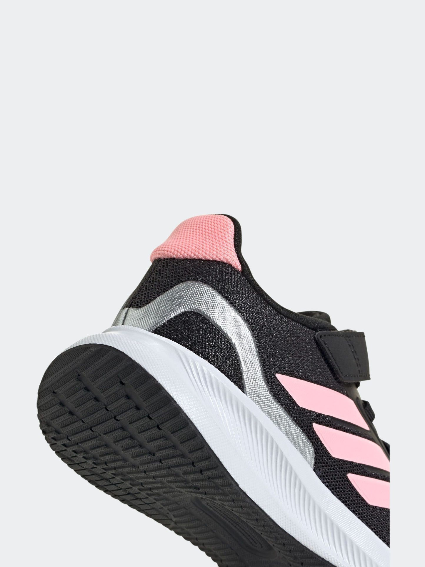 adidas Black/Pink Runfalcon 5 Elastic Lace Running Kids Trainers image 12