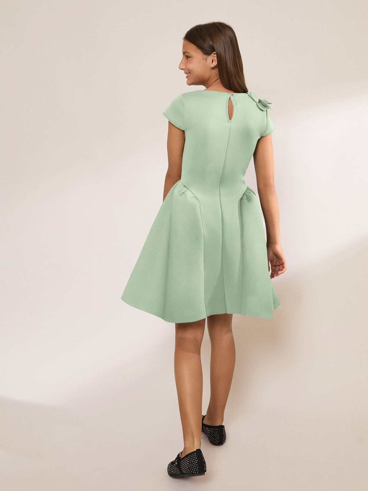 Lipsy Sage Green Corsage Scuba Dress (5-16yrs) - image 4
