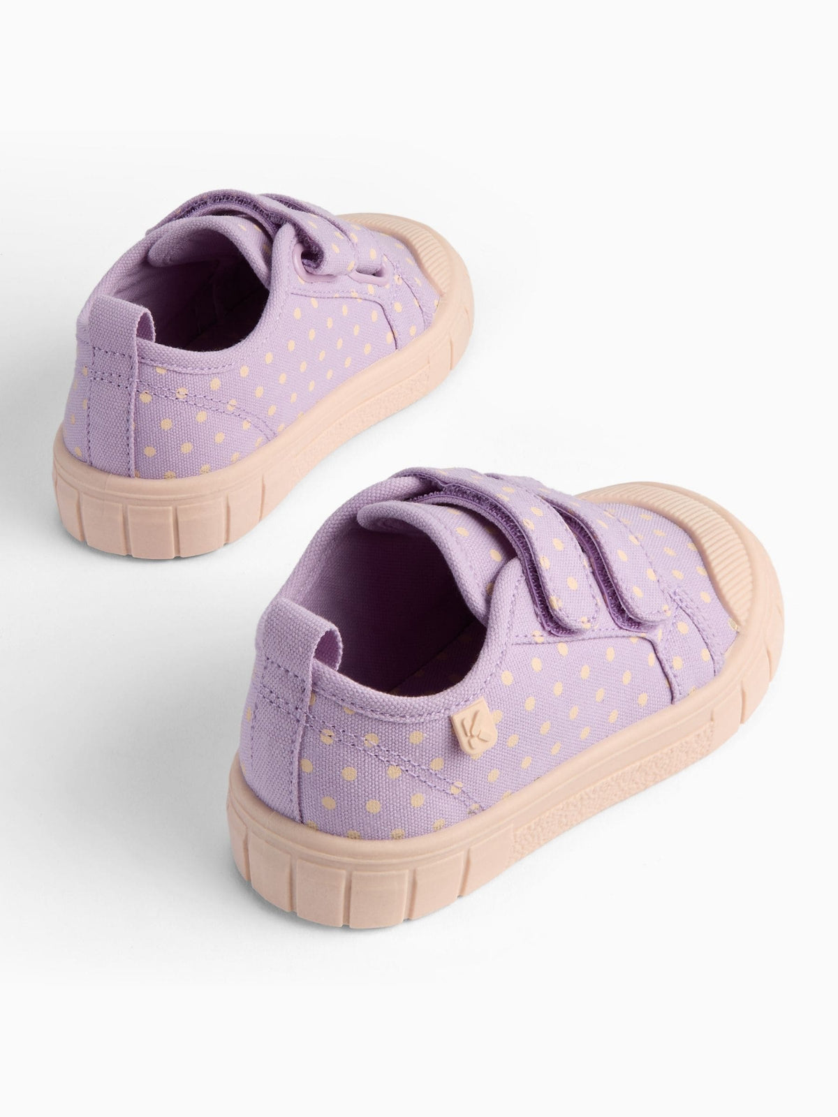 KIDLY by MORI Purple Cotton Canvas Trainers With Easy Adjust Straps image 5