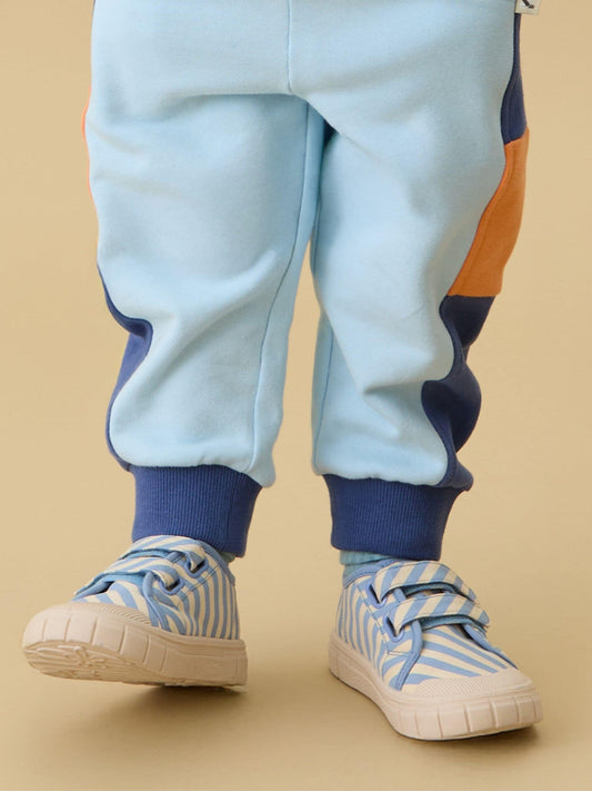 KIDLY by MORI Blue Cotton Canvas Trainers With Easy Adjust Straps image 2