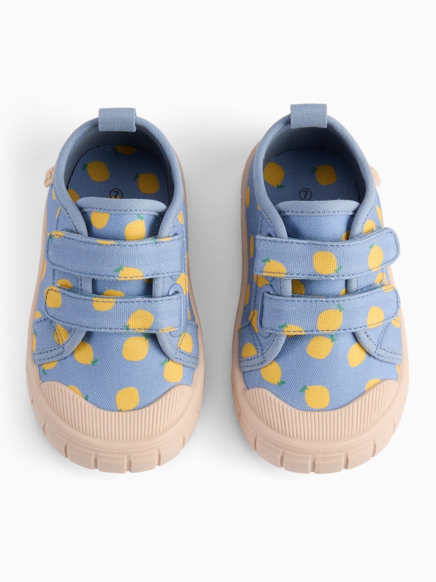 KIDLY by MORI Yellow Cotton Canvas Trainers With Easy Adjust Straps image 7