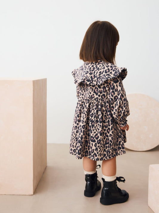 Leopard Print Collared Dress Immediate