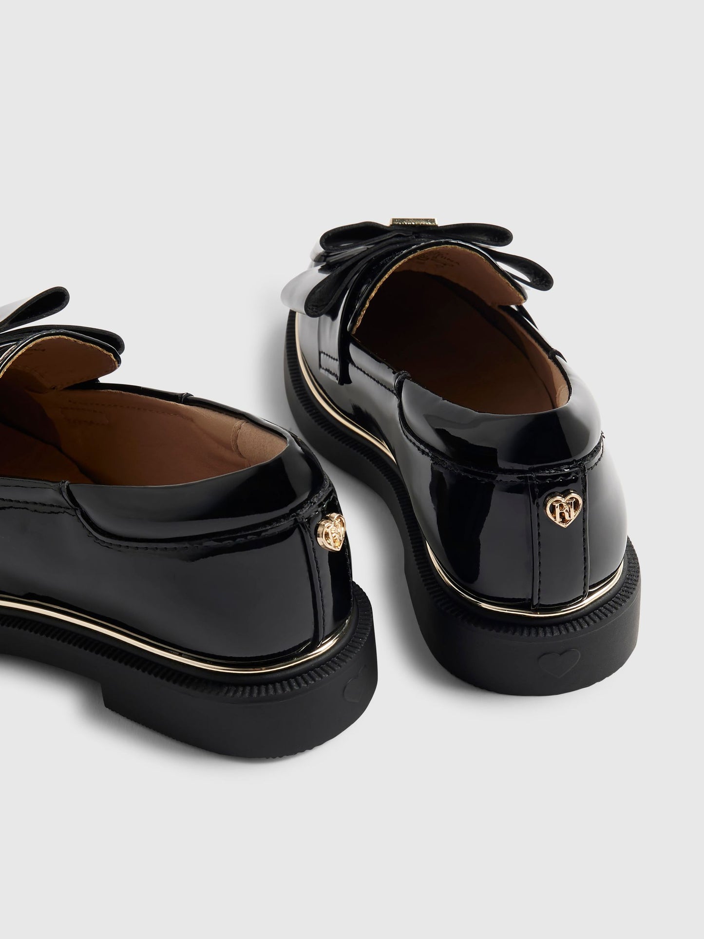 River Island Black Back To School Bow Loafers image 5