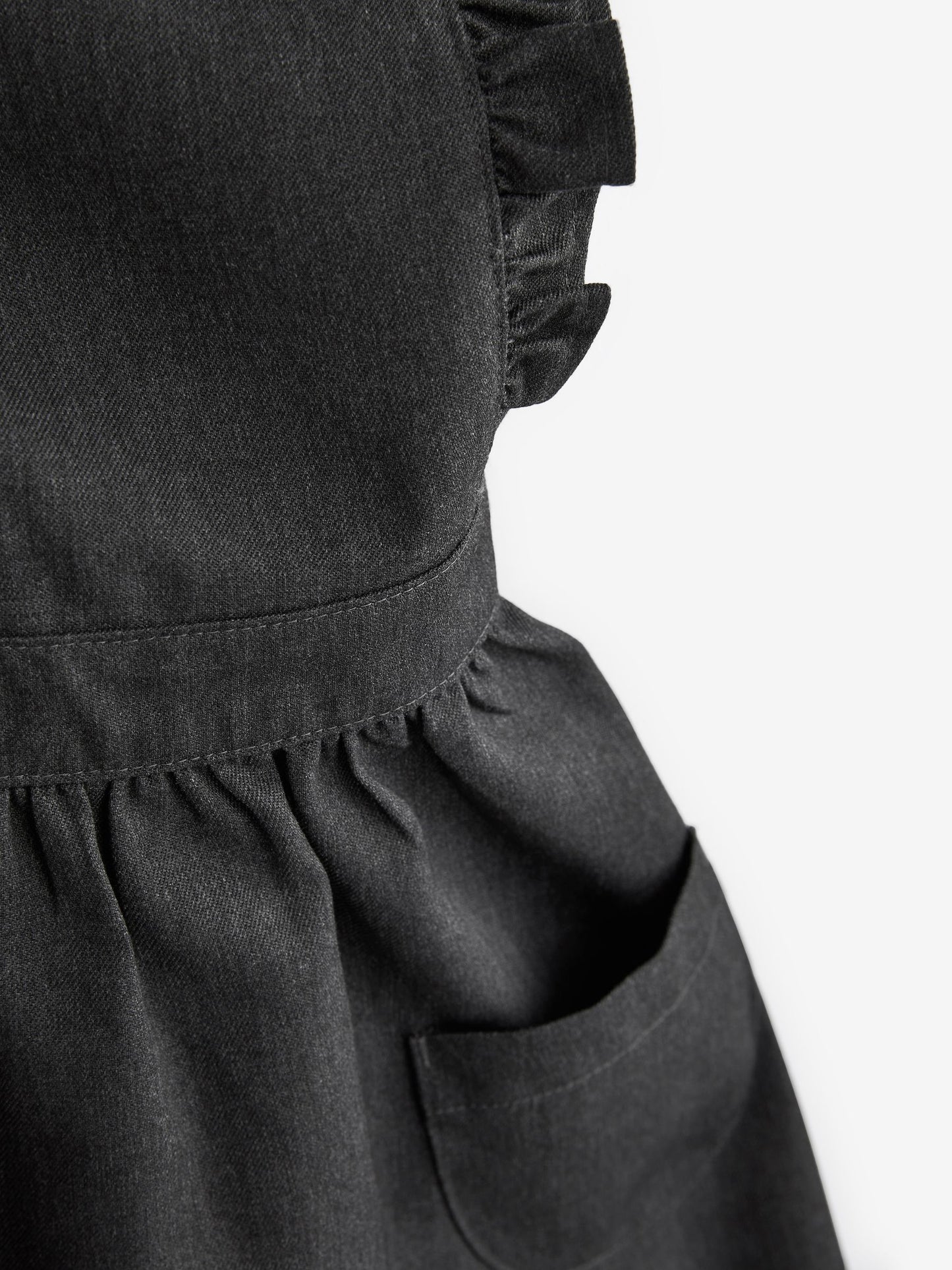 Grey Ruffle Detail Pinafore School Dress (3-14yrs) image 7