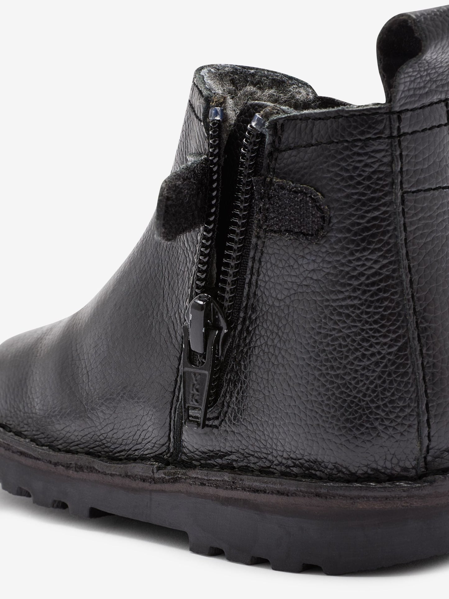 Black Standard Fit (F) Warm Lined Leather Chelsea Boots image 5