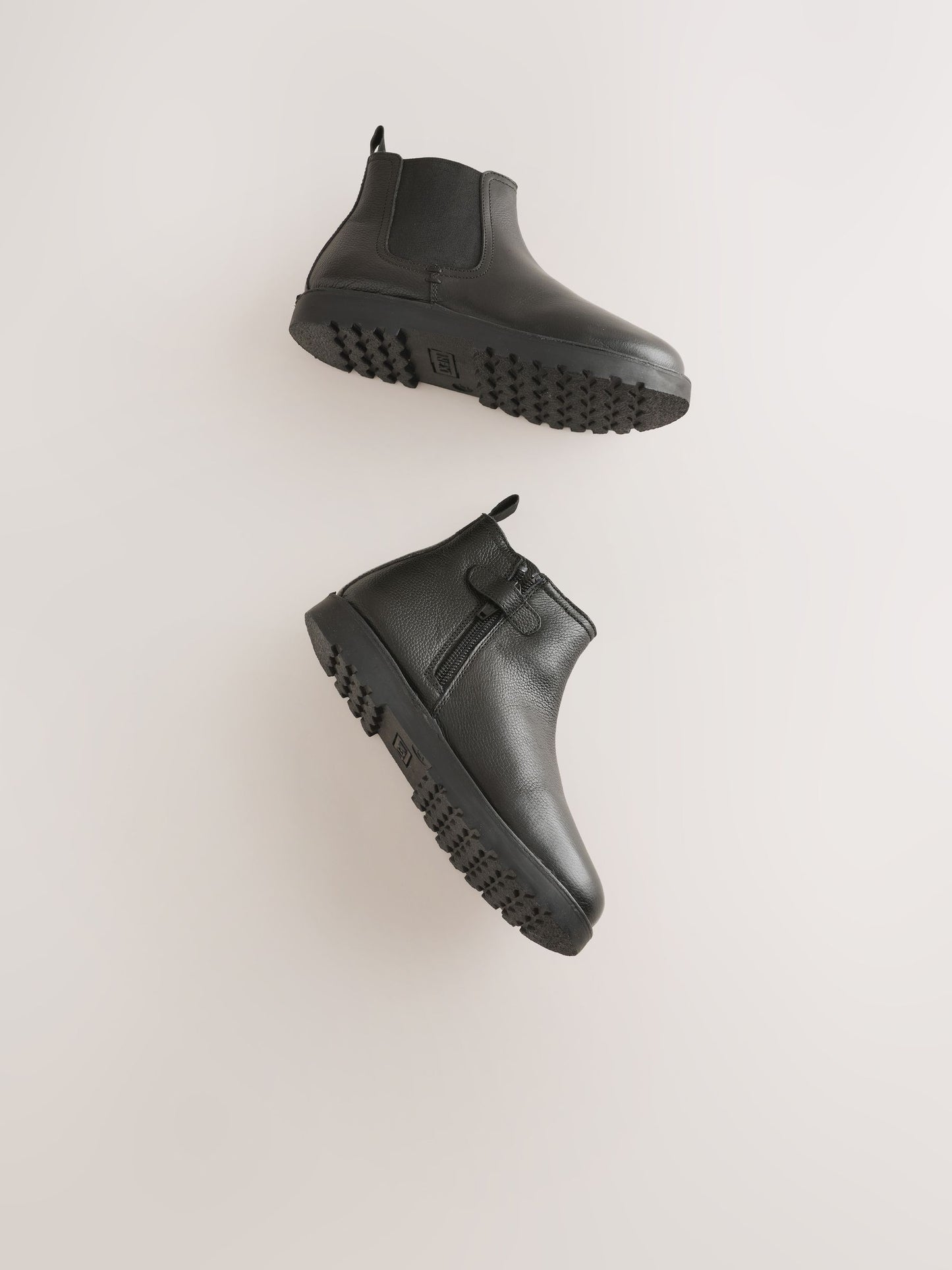 Black Standard Fit (F) Warm Lined Leather Chelsea Boots image 6