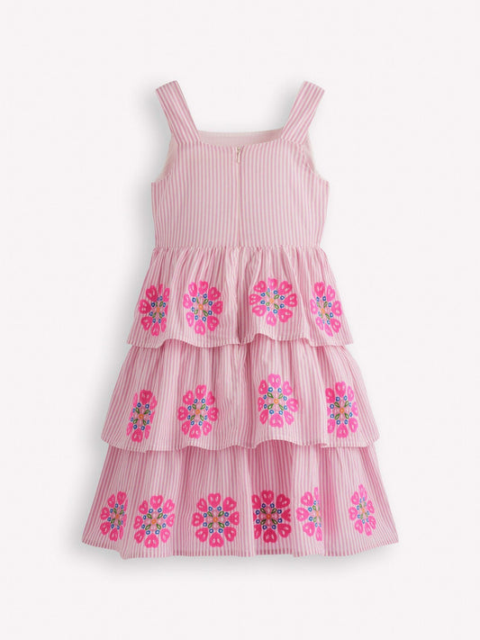 Dsiney Kidz - Boden Pink Tiered Embroidered Dress image 2