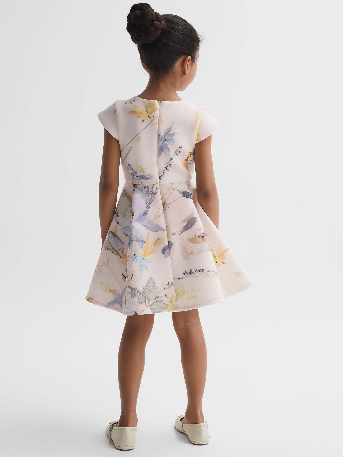 Dsiney Kidz - Reiss Pink Eda Scuba Floral Printed Dress image 5