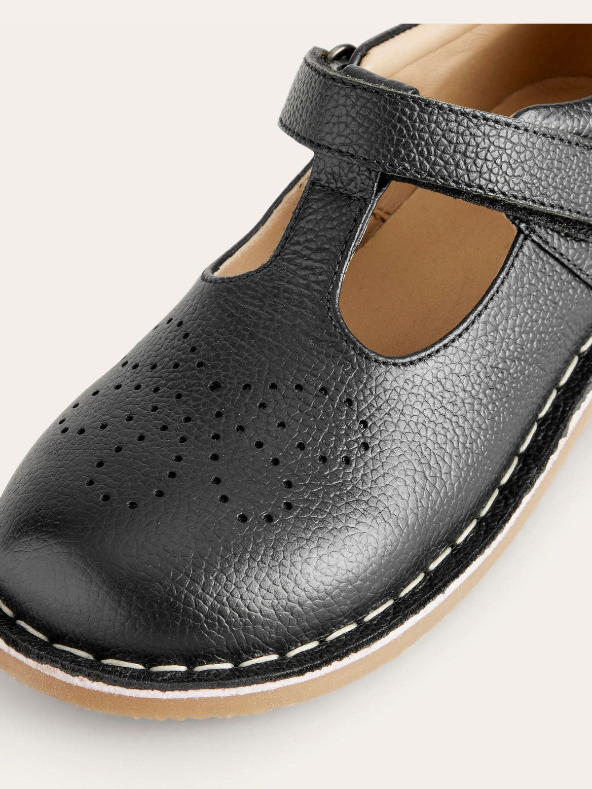 Boden Black Leather T-Bar School Shoes image 4