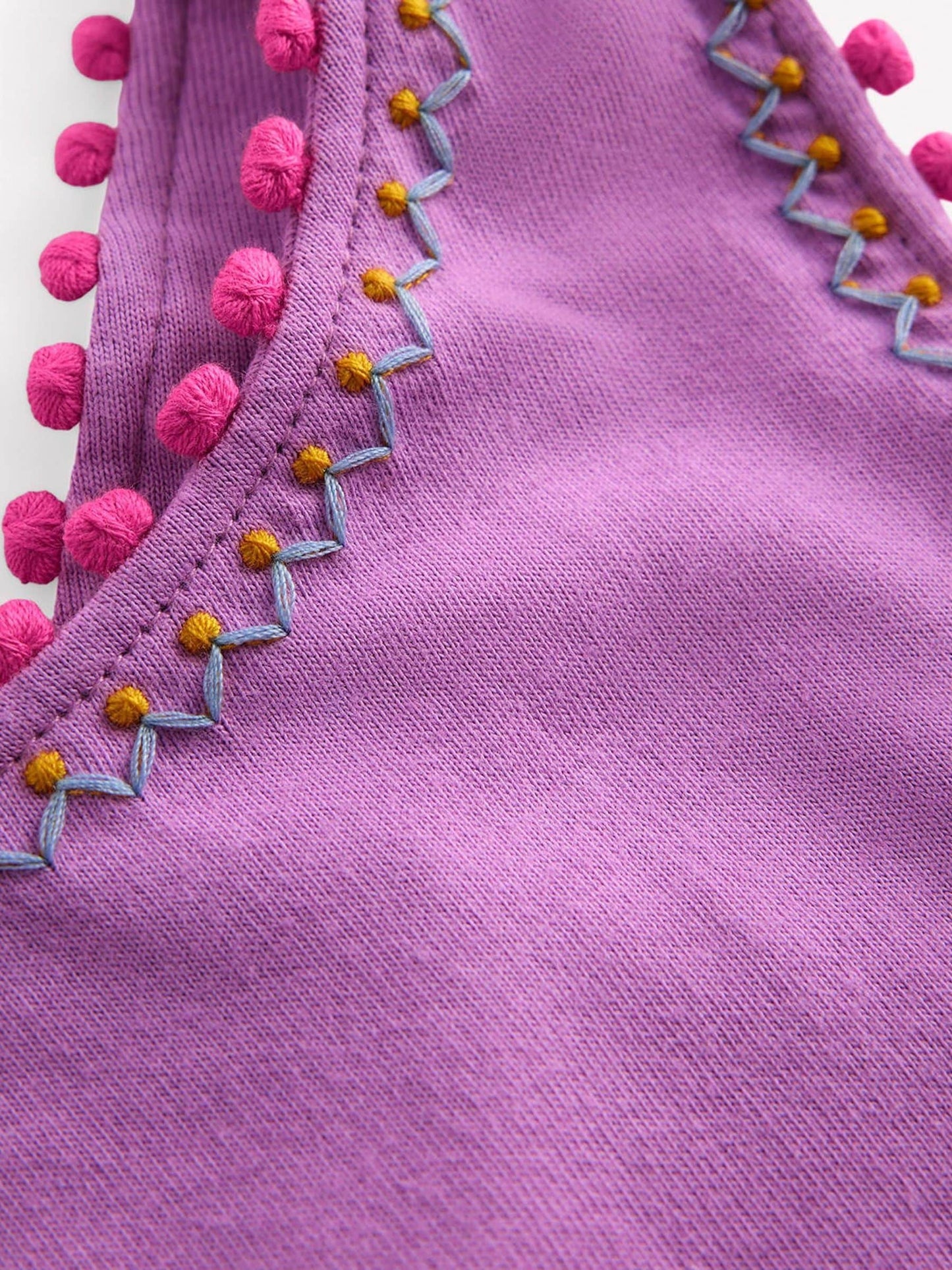 Dsiney Kidz - Boden Purple Cross-back Pom Trim Top image 3