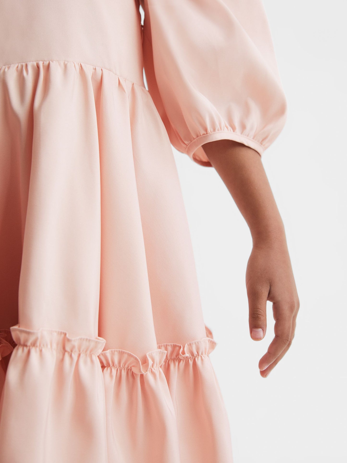 Dsiney Kidz - Reiss Pink Toby 4-9 yrs Puff Sleeve Ruffle Mini Dress image 5