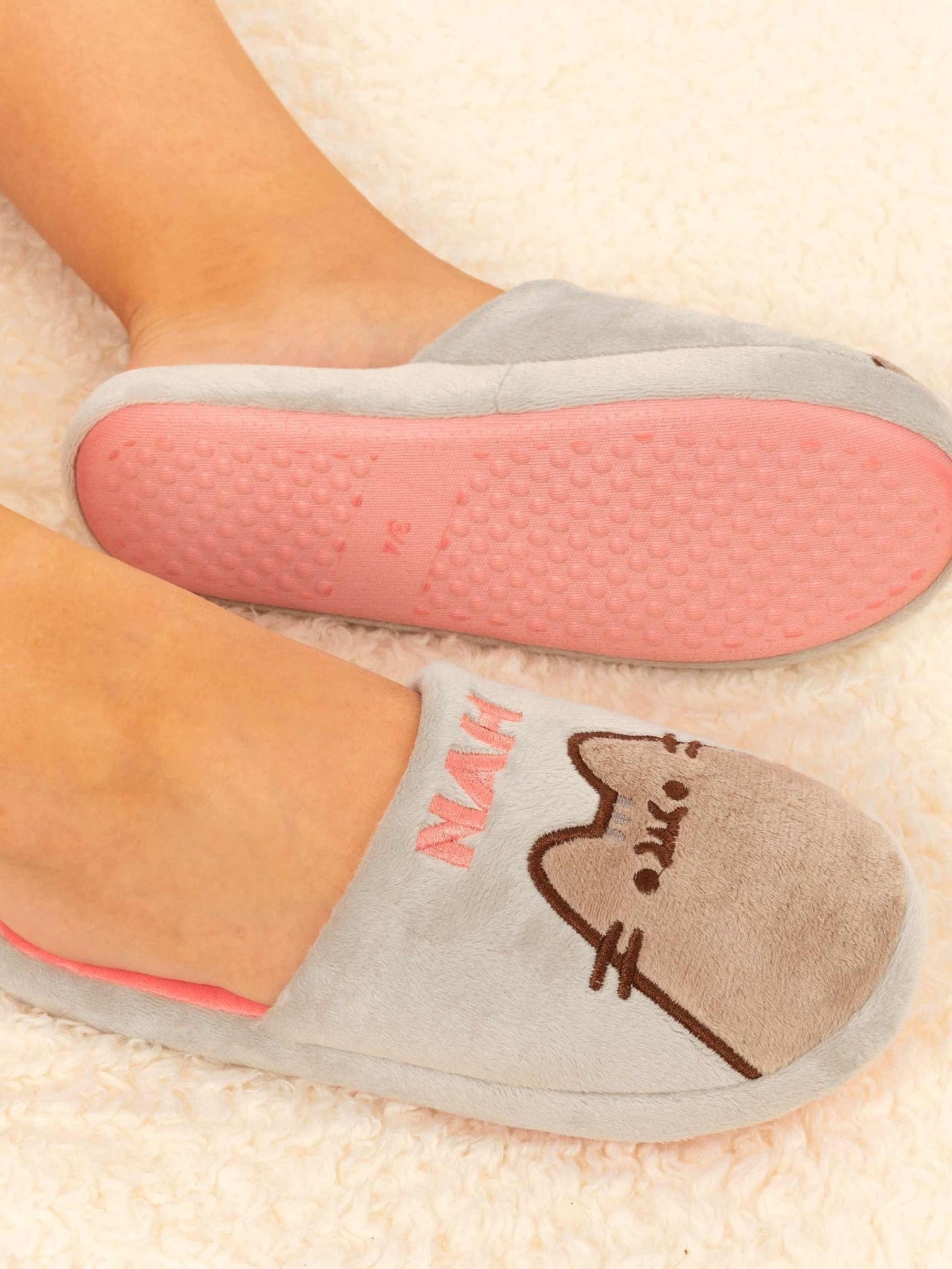 Vanilla Underground Grey Pusheen Cat Adult Winter Slippers image 3