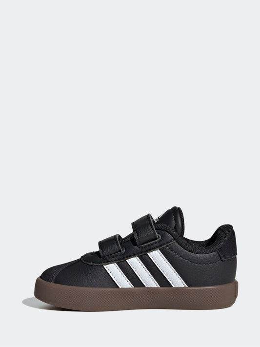 adidas Black/White VL Court 3.0 Hook and Loop Infant Trainers image 2