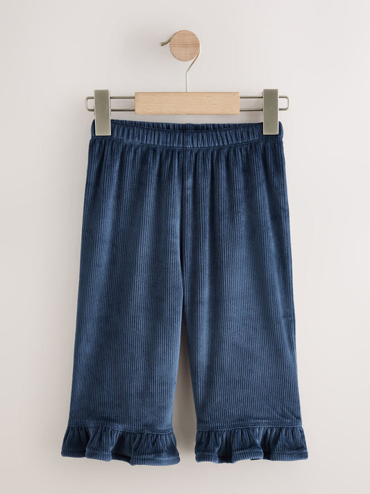 Navy Corduroy Wide Leg Frill Trousers (3mths-7yrs) - image 1