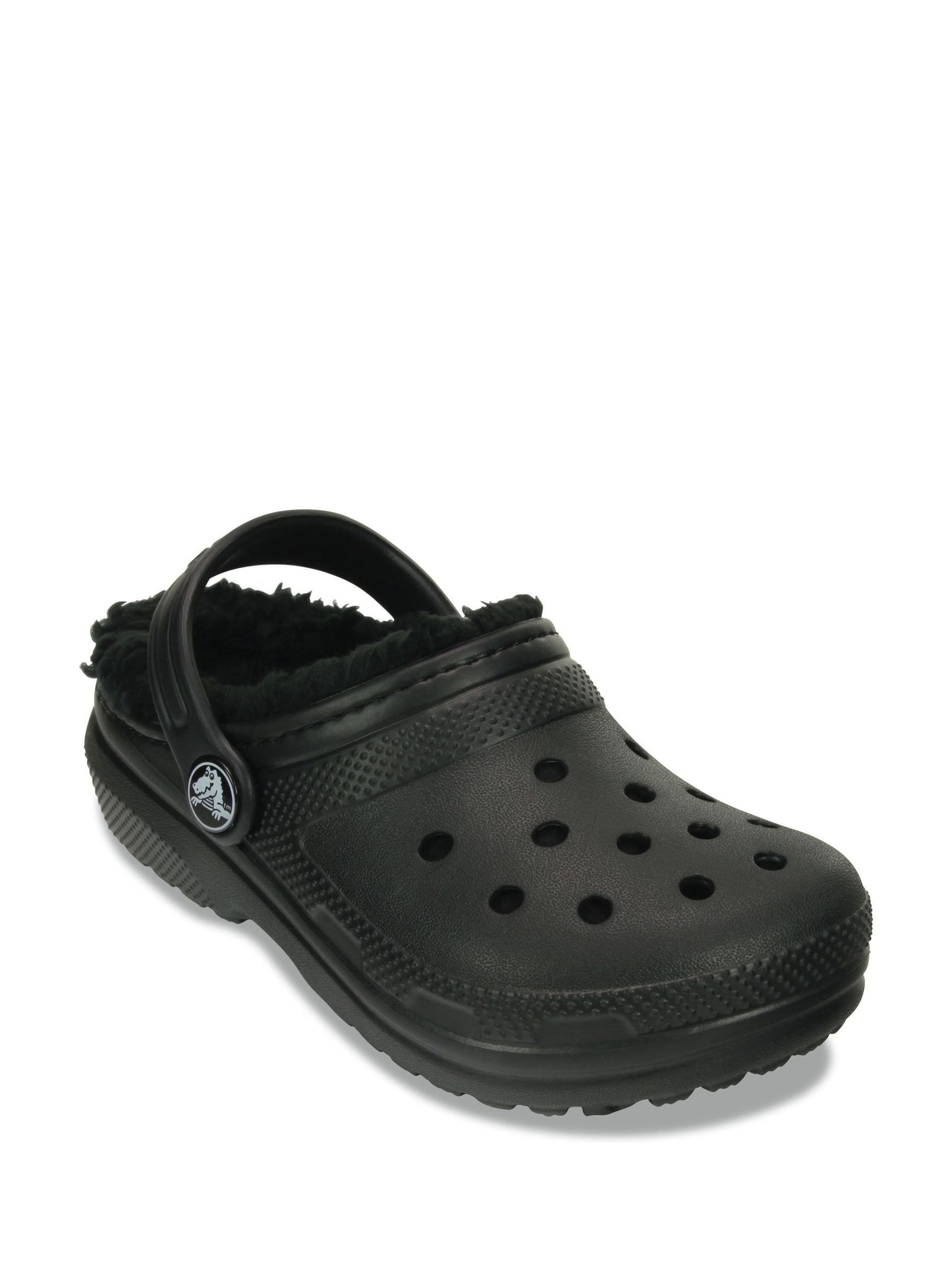 Crocs Black Fluffy Kids Lined Clogs image 6