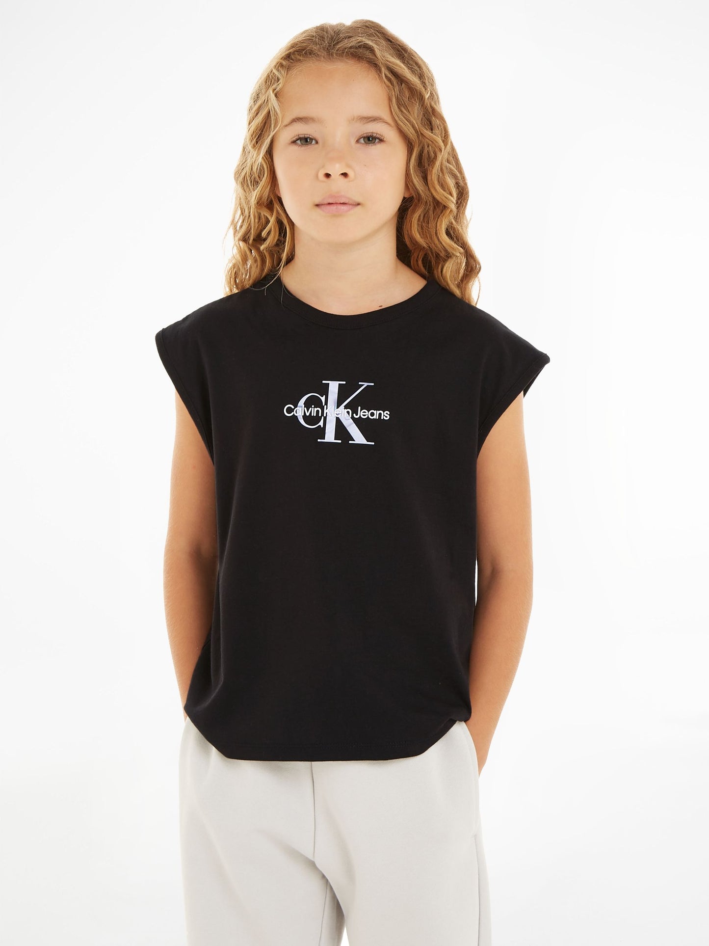 Dsiney Kidz - Calvin Klein Black 100% Cotton Monologo Jersey Top image 1
