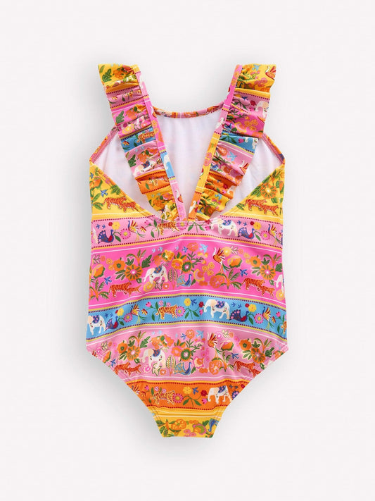 Dsiney Kidz - Boden Multi Safari Floral Print Hallie Frill Strap Swimsuit image 2