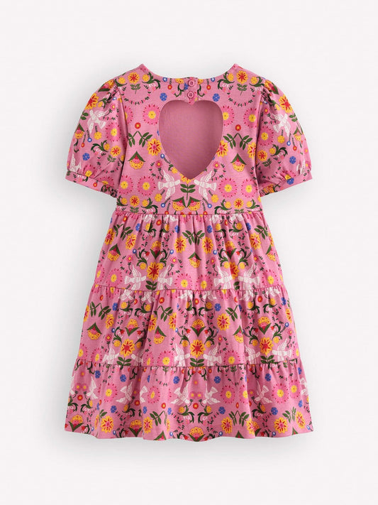 Dsiney Kidz - Boden Pink Heart Back Jersey Dress image 2