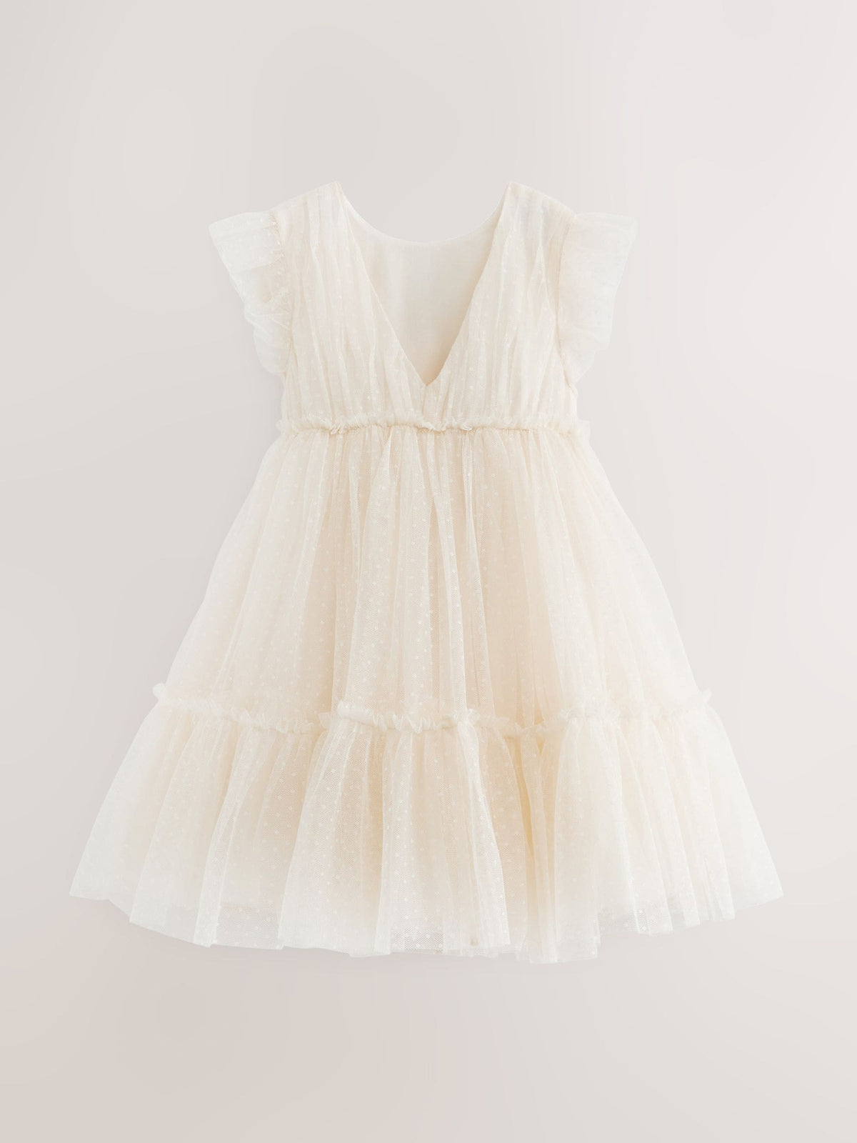 Dsiney Kidz - Ecru White 3D Flower Mesh Flower Girl Dress (3-16yrs) image 14