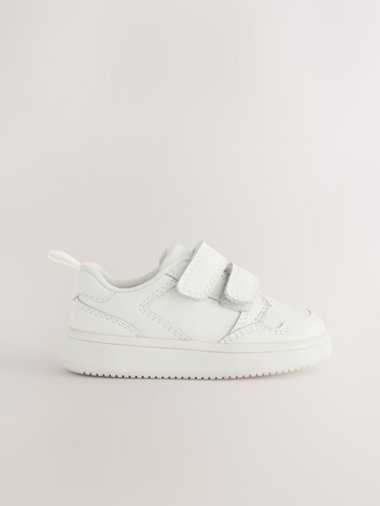White Standard Fit (F) Touch Fastening Leather First Walker Baby Shoes image 2