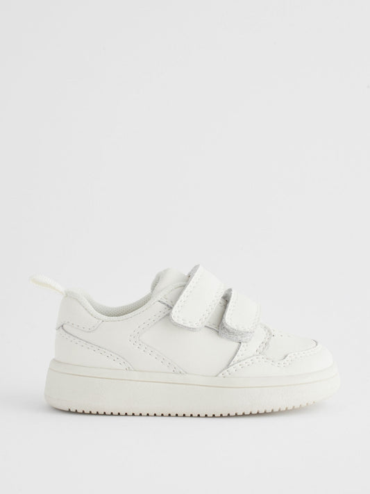 White Wide Fit (G) Touch Fastening Leather First Walker Baby Shoes image 2