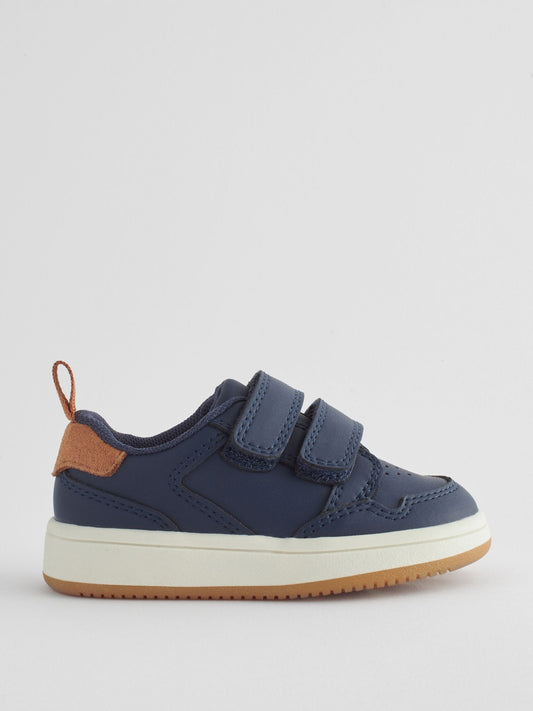 Navy Wide Fit (G) Touch Fastening Leather First Walker Baby Shoes image 2
