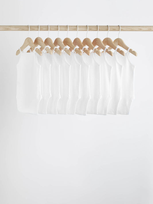 Dsiney Kidz - White 10 Pack Baby Strappy Bodysuits image 2
