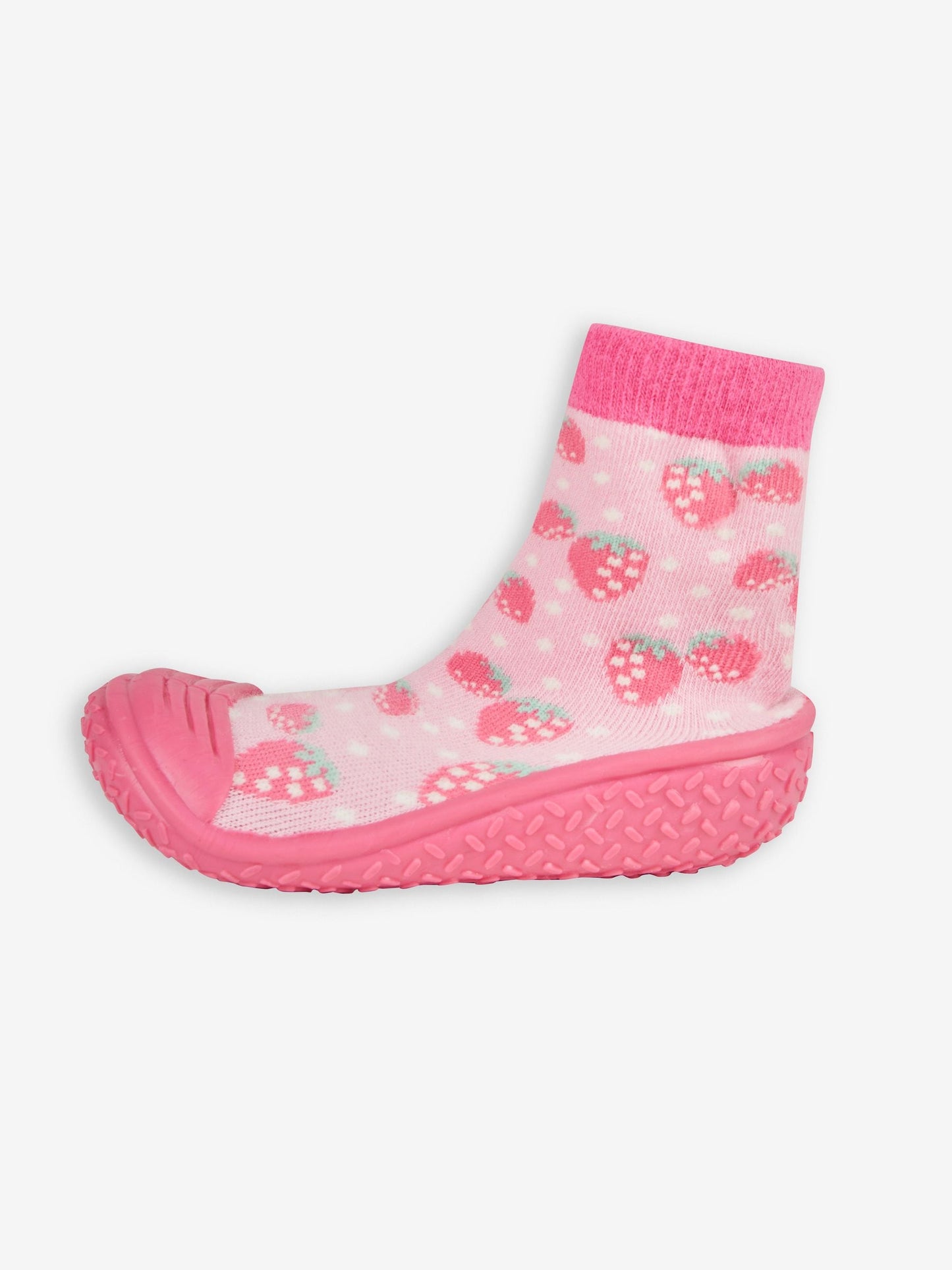 JoJo Maman Bébé Pink Strawberry Indoor Outdoor Slipper Socks image 3