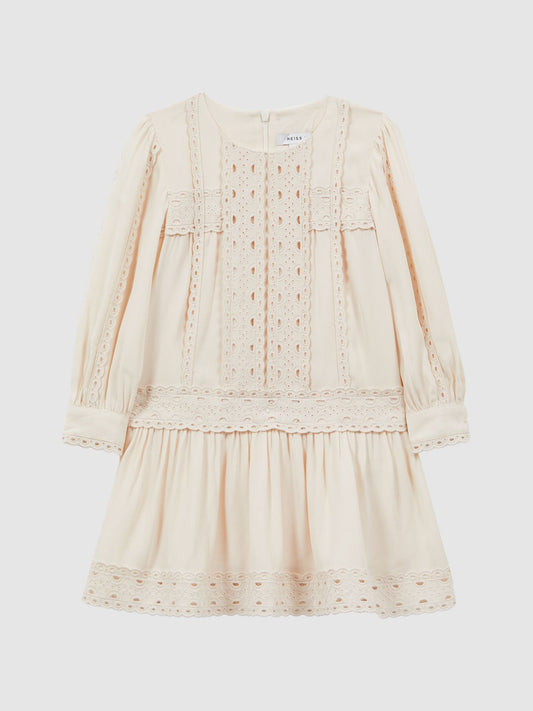 Dsiney Kidz - Reiss Ivory Tavi 9-14 yrs Long Sleeve Lace Dress image 2