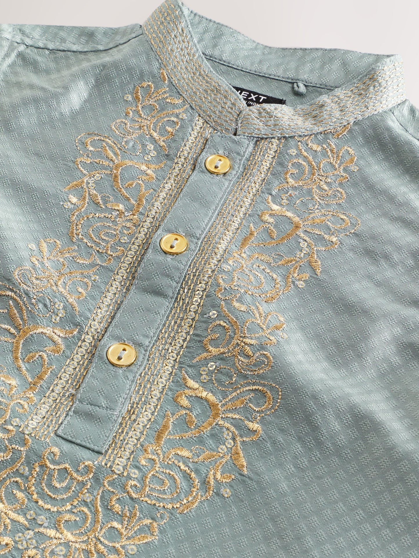 Dsiney Kidz - Turquoise Blue Kurta Shirt (3mths-16yrs) (3mths-16yrs) image 8