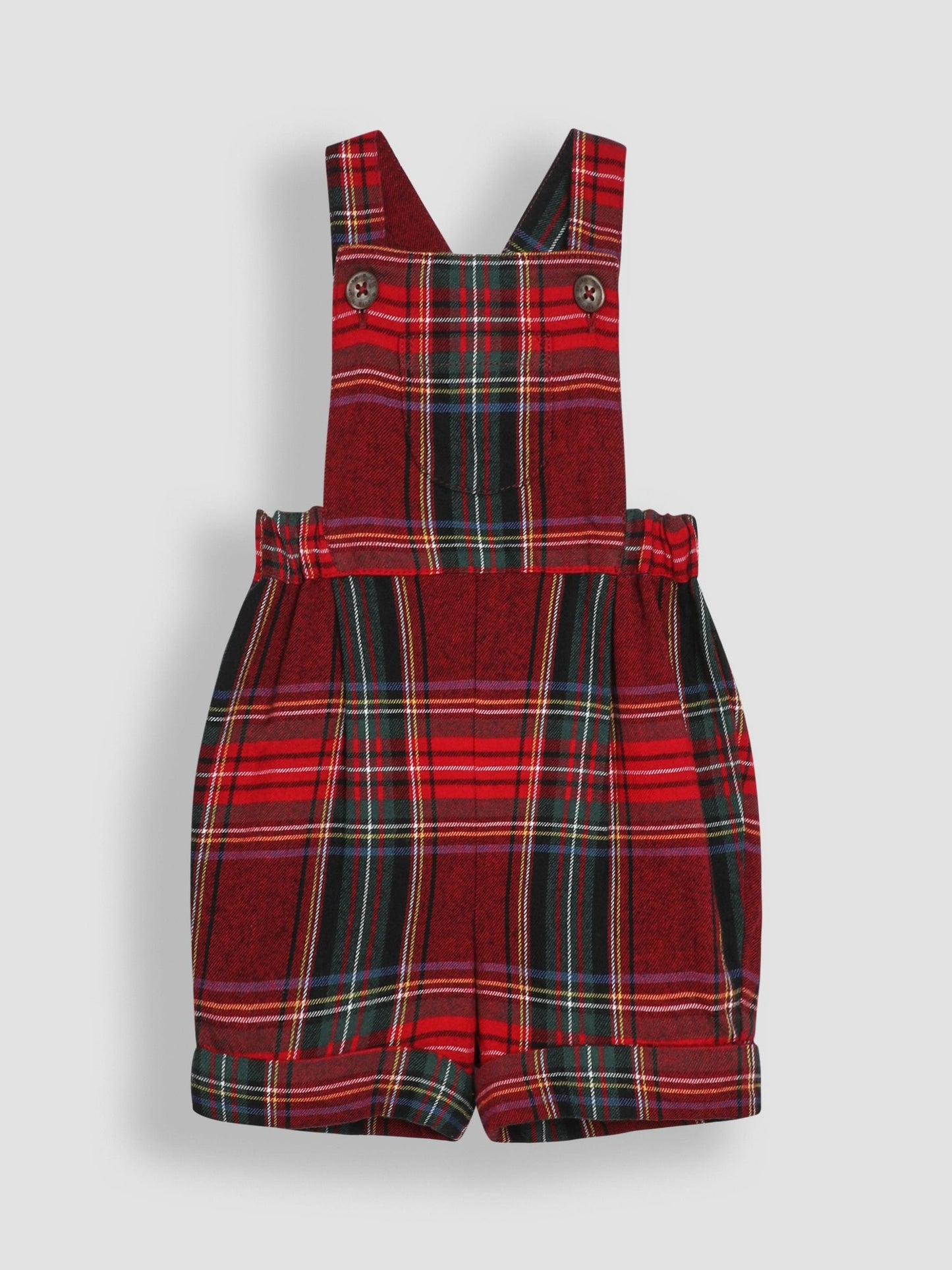 JoJo Maman Bébé Red Tartan 2-Piece Tartan Dungarees & Body Set image 5
