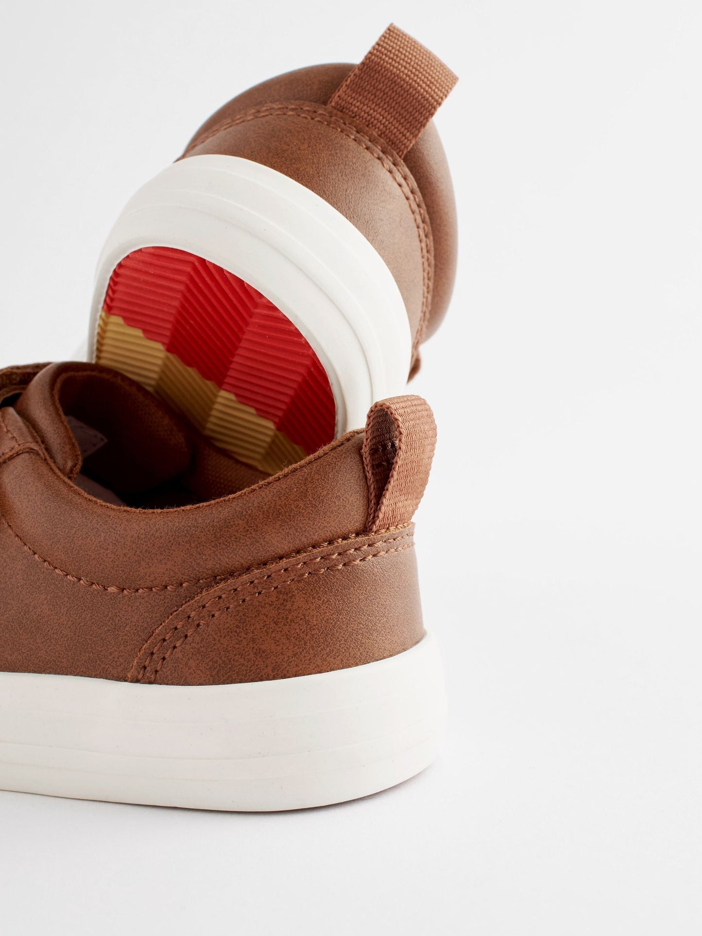 Tan Brown Standard Fit (F) Two Strap Touch Fastening Trainers image 7