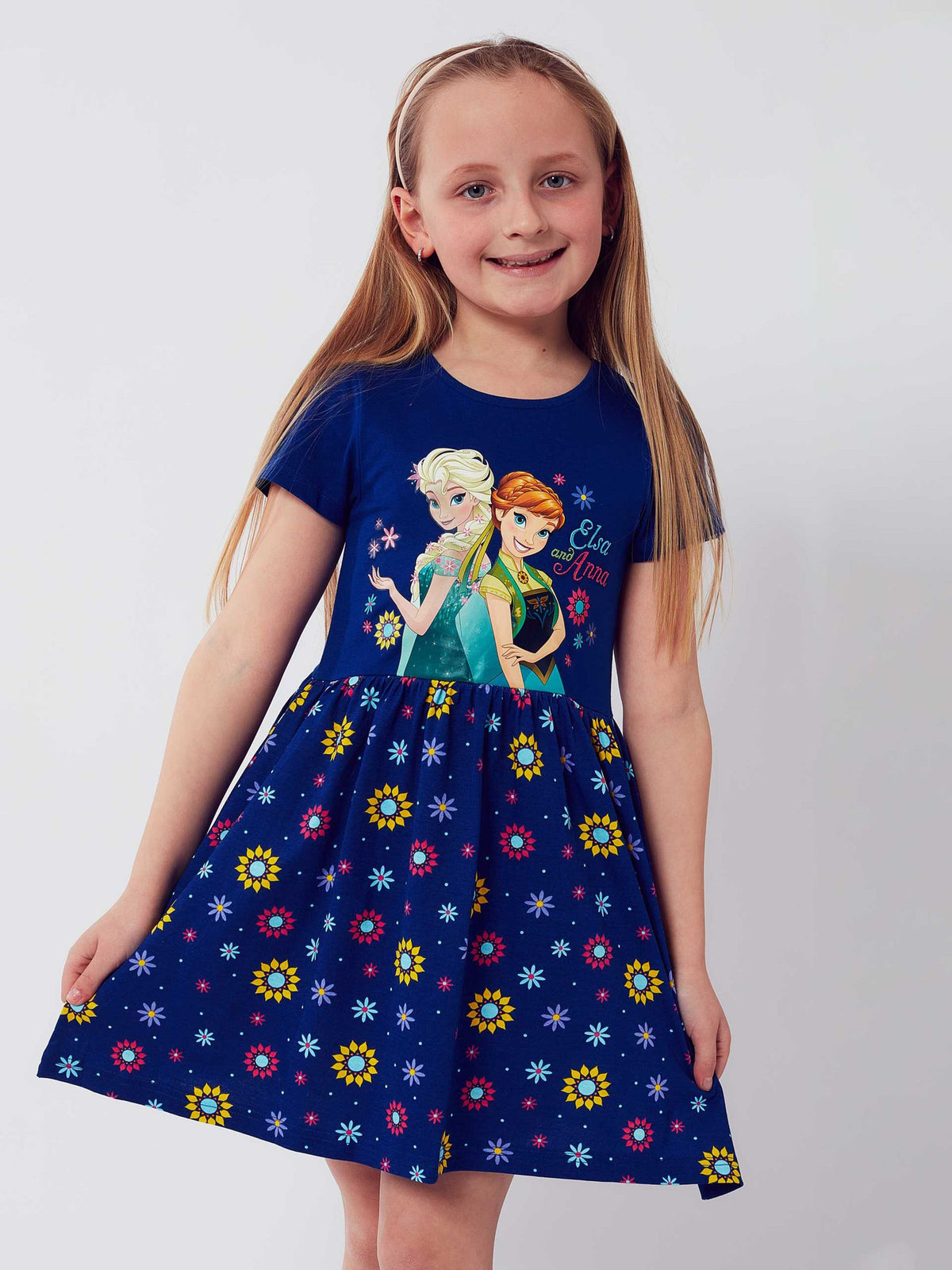 Dsiney Kidz - Character Blue 100% Cotton Frozen Flower Dress image 3
