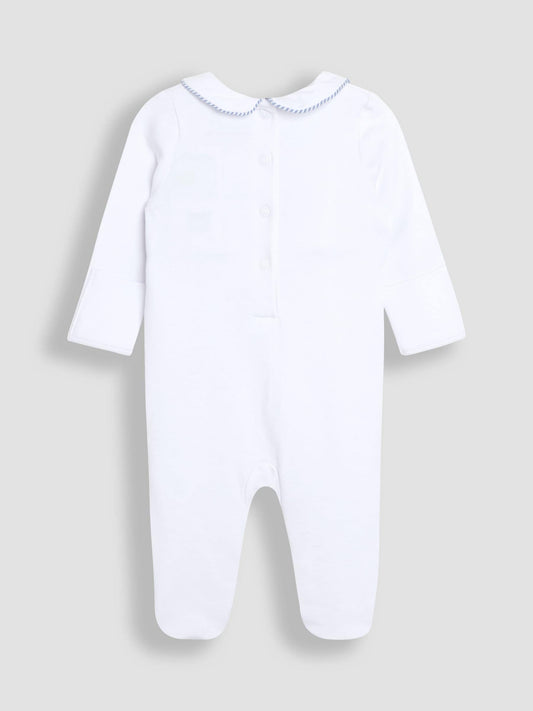 JoJo Maman Bébé White Paddington Smocked Sleepsuit image 2