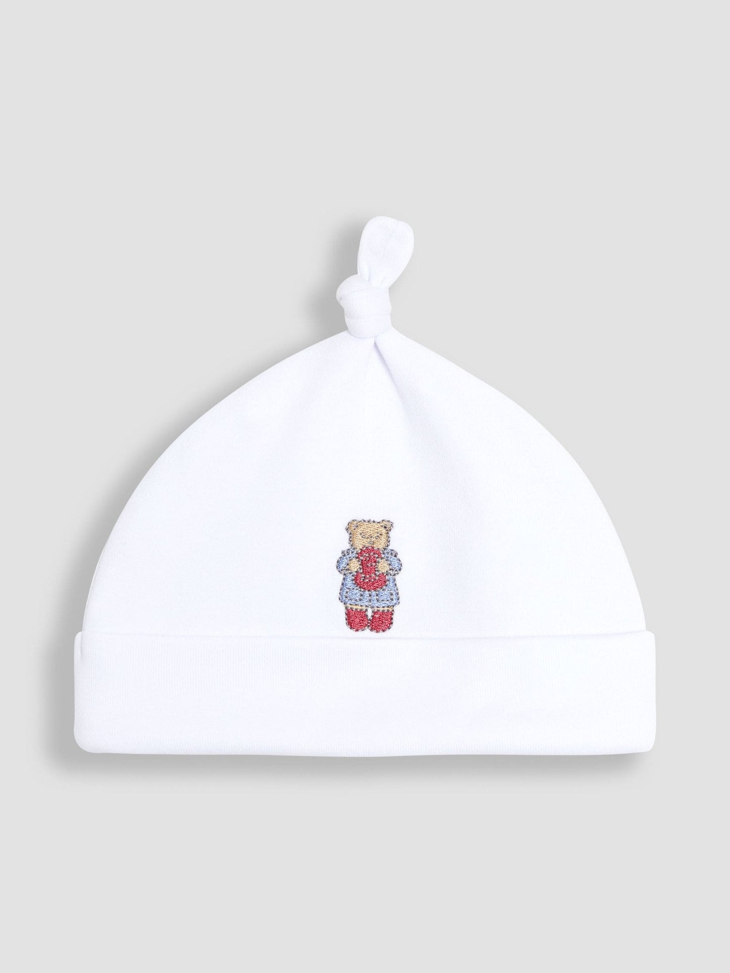 JoJo Maman Bébé White Paddington Embroidered Sleepsuit & Hat Set image 5