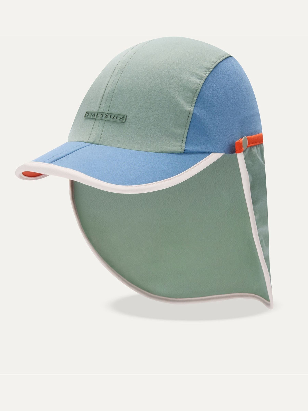 Sealskinz Green Broomhill Kid's Foldable Cap with Neck Protector image 1