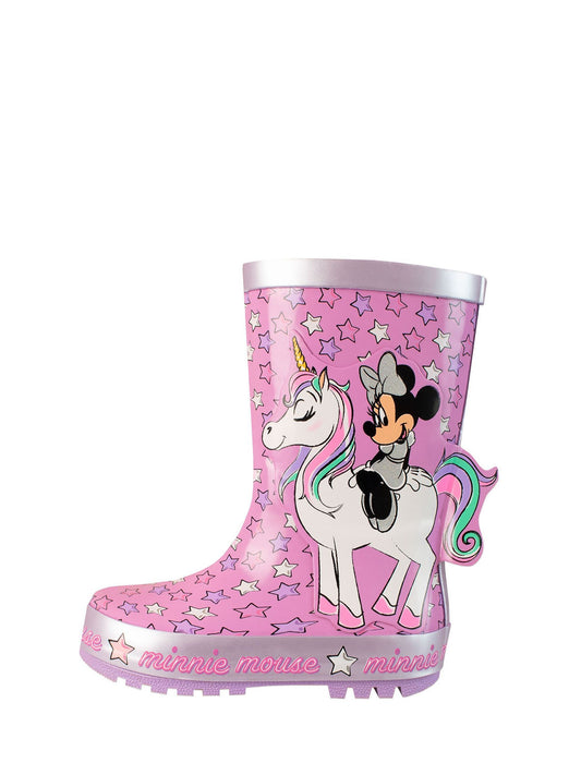 Character Pink Minnie Mouse Unicorn Print Wellies image 2