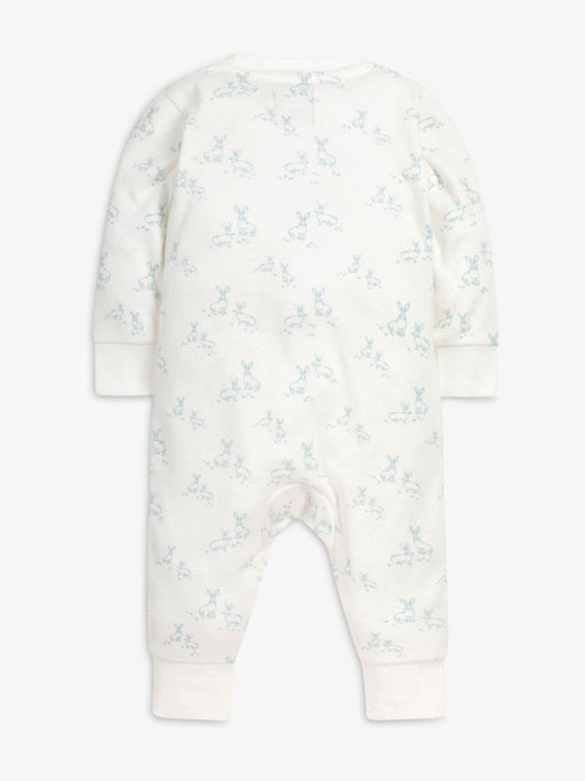 The Little Tailor Cream Front Zip Soft 100% Cotton Sleepsuit image 2