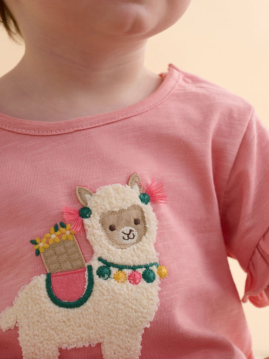 Dsiney Kidz - Purebaby Pink Ruffle T-Shirt & Shorts Set image 2