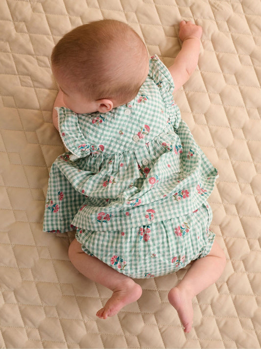 Dsiney Kidz - Purebaby Green Frida Gingham Set image 2