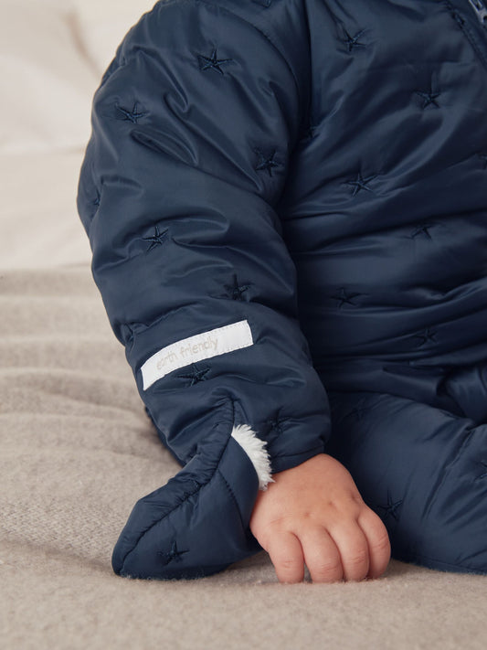 The White Company Blue Star Quilted Pramsuit image 2