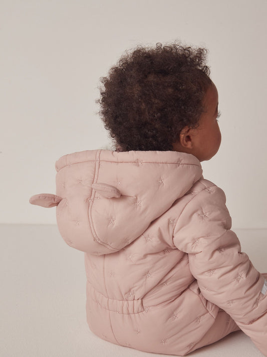 The White Company Pink Star Quilted Pramsuit image 2