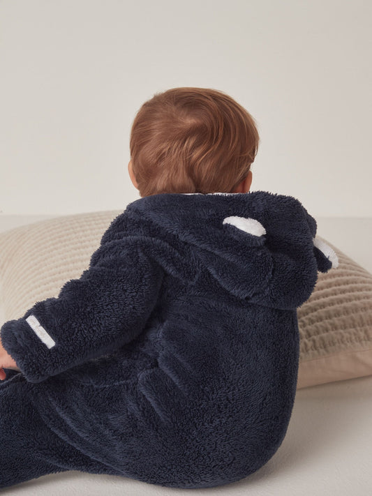 The White Company Blue Pebble Fleece Romper image 2