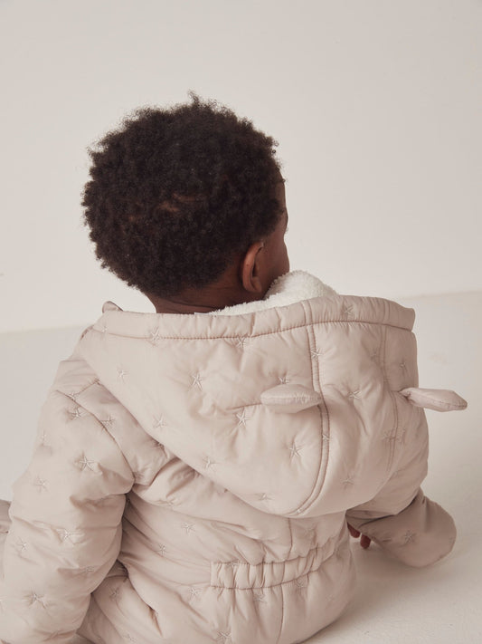 The White Company Natural Star Quilted Pramsuit image 2