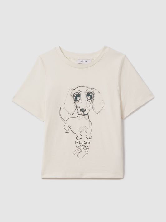Dsiney Kidz - Reiss Ivory Print Yoshy 4-9 yrs Cotton Print T-Shirt image 2