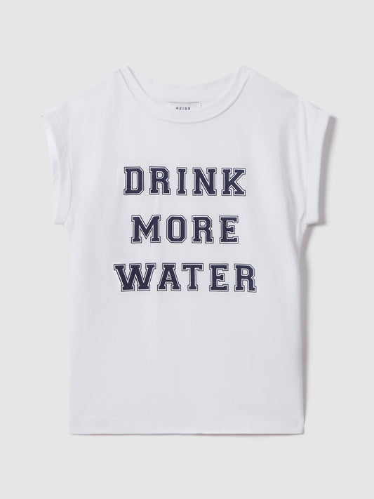 Dsiney Kidz - Reiss Ivory Tereza 4-9 yrs Slogan Crew Neck T-Shirt image 2