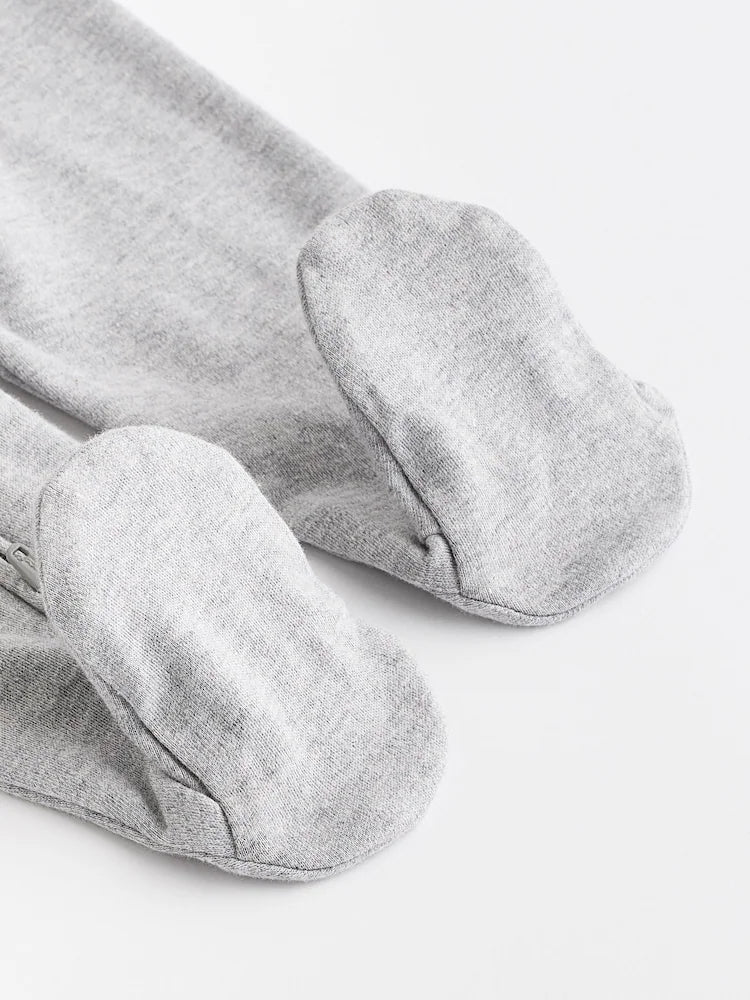 Grey Essential Zipped 100% Cotton Baby Sleepsuits 3 Pack (0-3yrs)